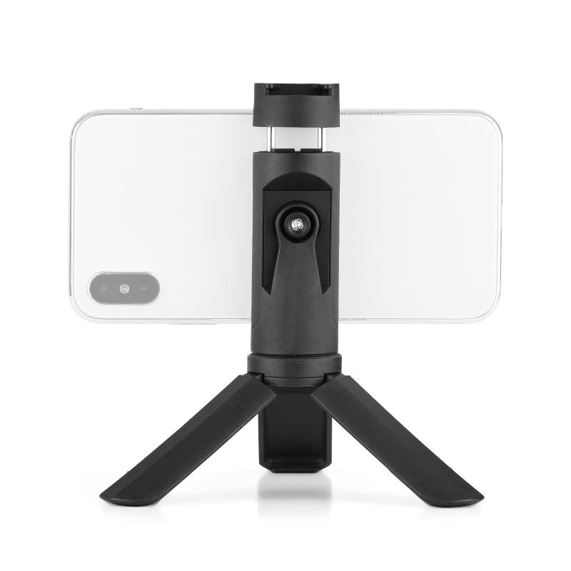 

Mini Phone Holder Tripod Desktop Cell Phone Bracket Clamp with Cold Shoe Portable Foldable Smartphone Tripod for Live Streaming