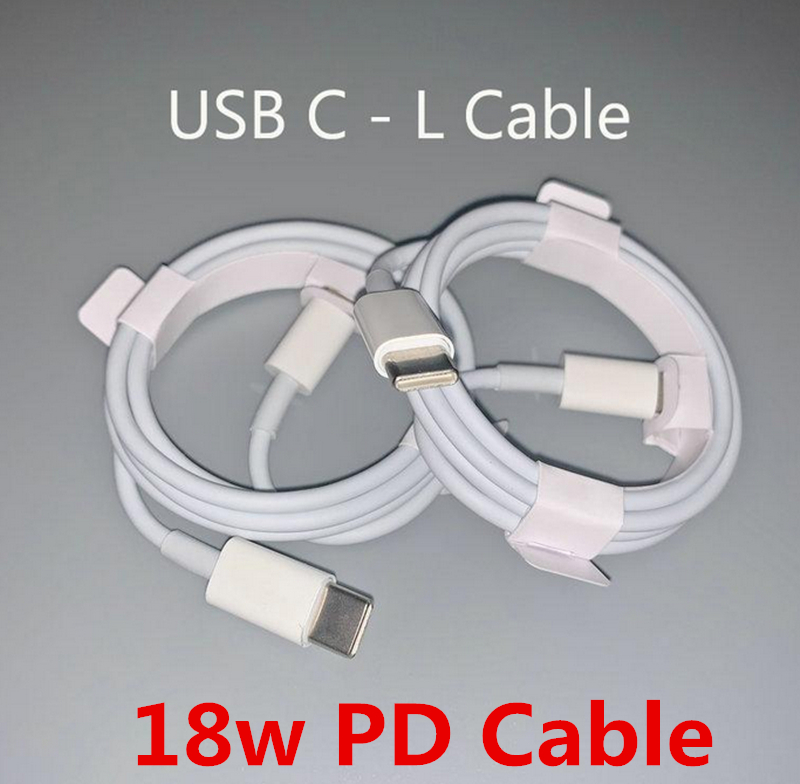 

18W usb charger fast charging PD cable type c to L cable With Retail Package, White
