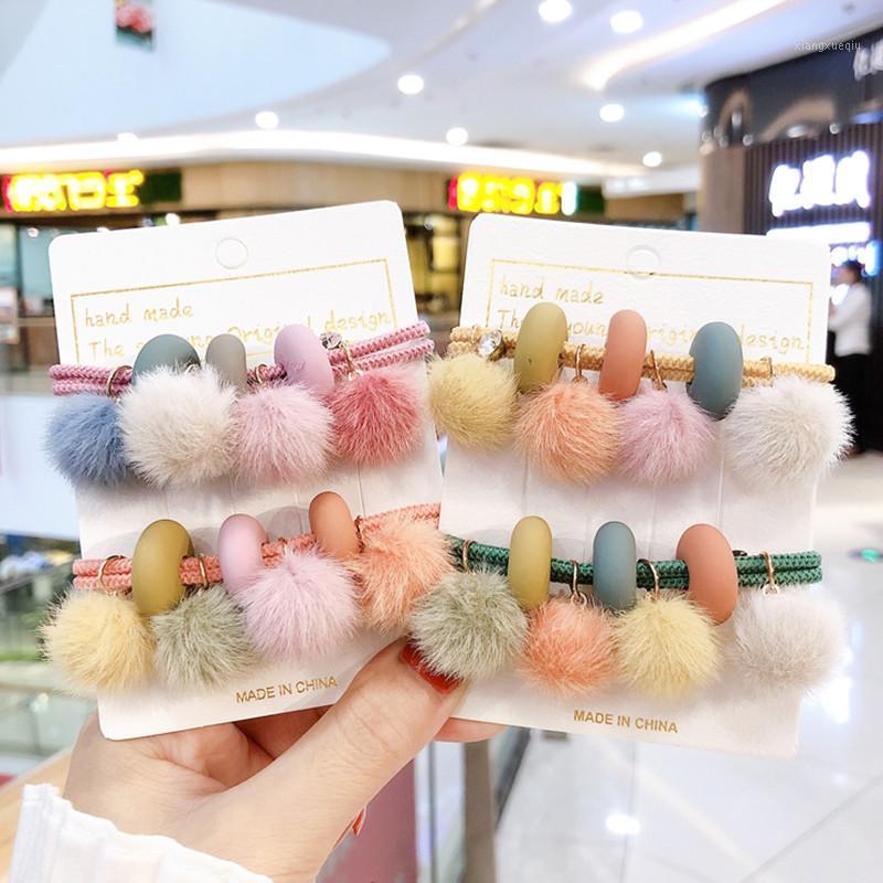 

Winter New Cute Hairball Scrunchie Women Girls Children Elastic Hair Rubber Bands Accessories Tie Hair Ring Rope Holder Headwear1, 1 green rope