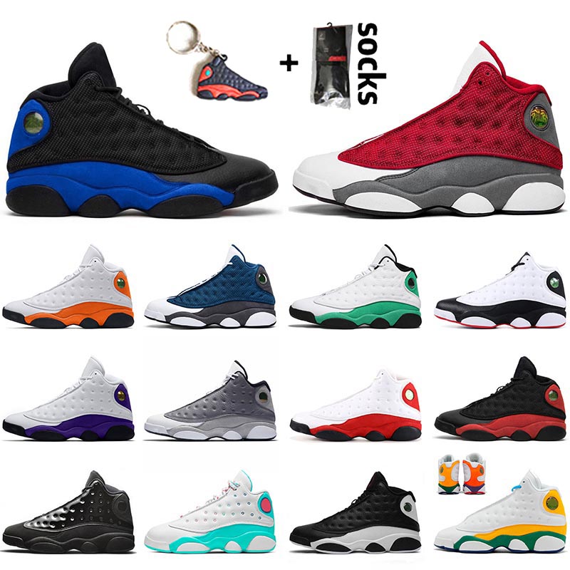 

Top Quality shoes Womens Mens Jumpman 13 13s Basketball Shoes Hyper Royal Red Flint Lucky Green Chicago Bred He got game Mens Trainers Sneakers, #4 flint 2020 36-47