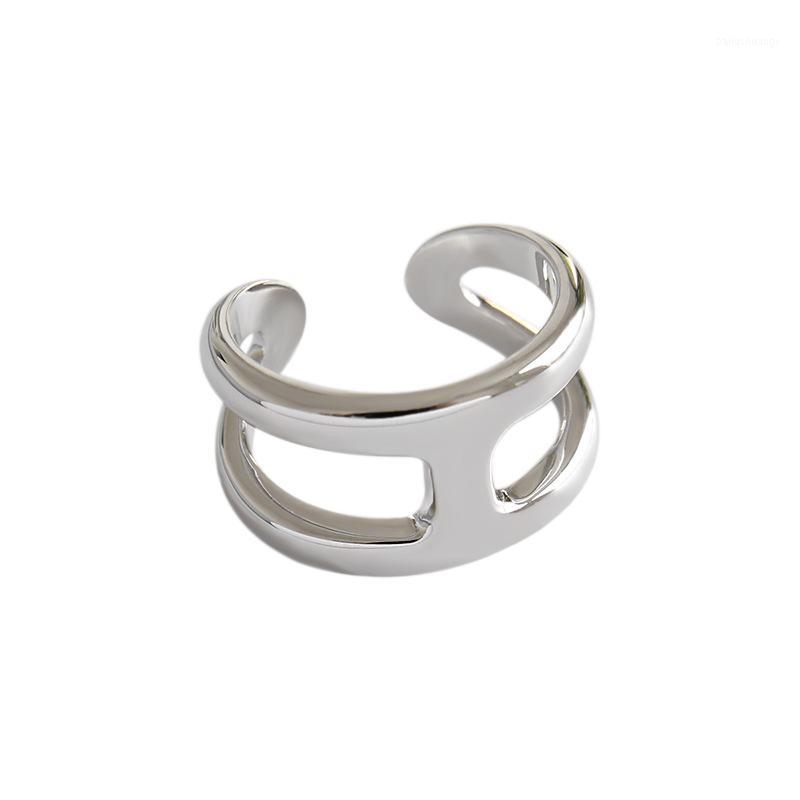 

Simple H Double 925 Sterling Silver Adjustable Ring1
