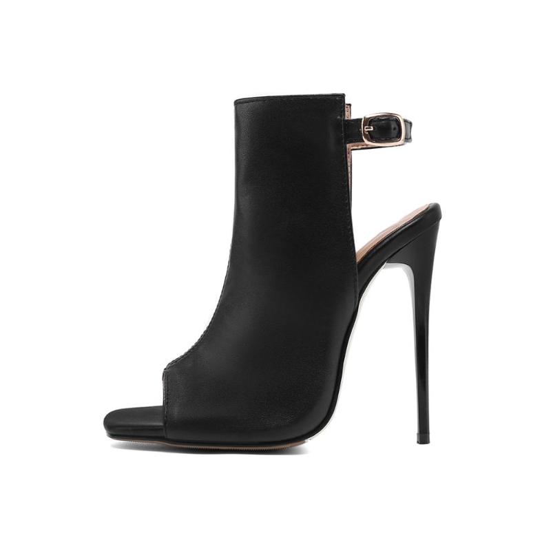 

MKKHOU Fashion Sandals Women 2021 New Spring Sexy Fish Mouth Back Stiletto 12cm Super High Heel Sandals Large Size 35-48, Black