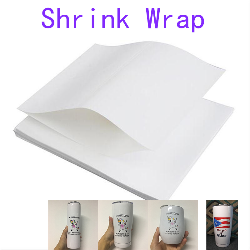 

Designer Sublimation Shrink Wrap Heat Transfer Paper Film Bag Fit Skinny Tumblers Wine tumbler Car Mugs in bulk wholesale