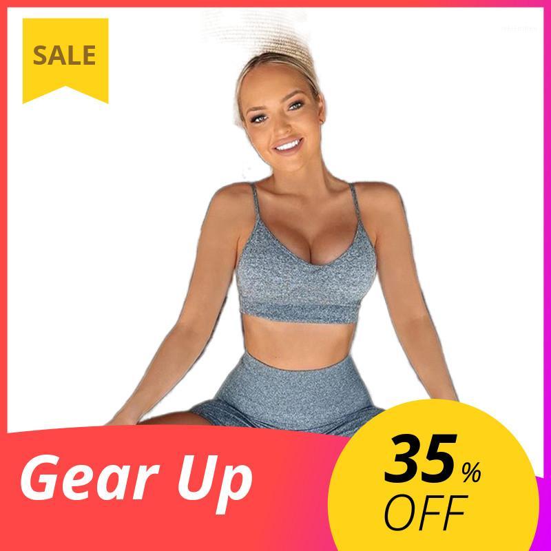 

Women Yoga Suit 2 Pieces Sports Bra and Shorts Set Ensemble Femme Breathable Bra Tracksuit Women Workout Set Yoga Seamless1, White top only