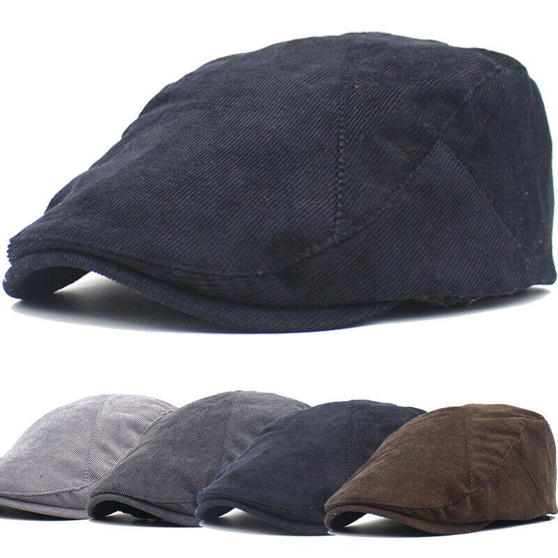 

Men's Solid Cotton Gatsby Cap Golf Cabbie Beret Newsboy Ivy Hat Driving Sun Flat, Black