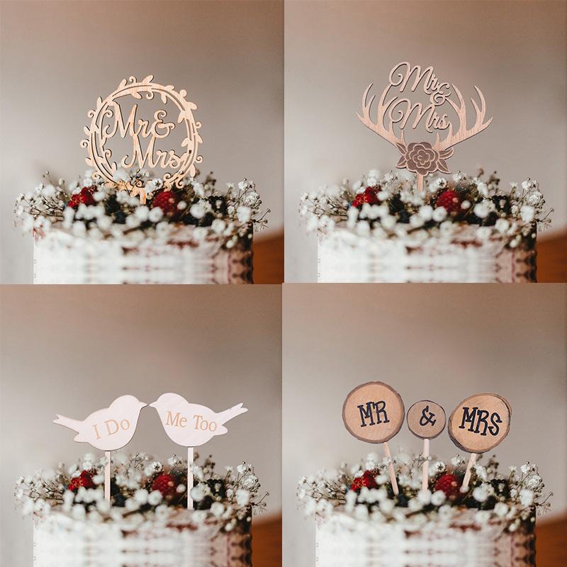 

Other Festive & Party Supplies 1pc Mr Mrs Cake Topper DIY Laser Cut Wood Love For Wedding Decoration Favors Wed Po Props