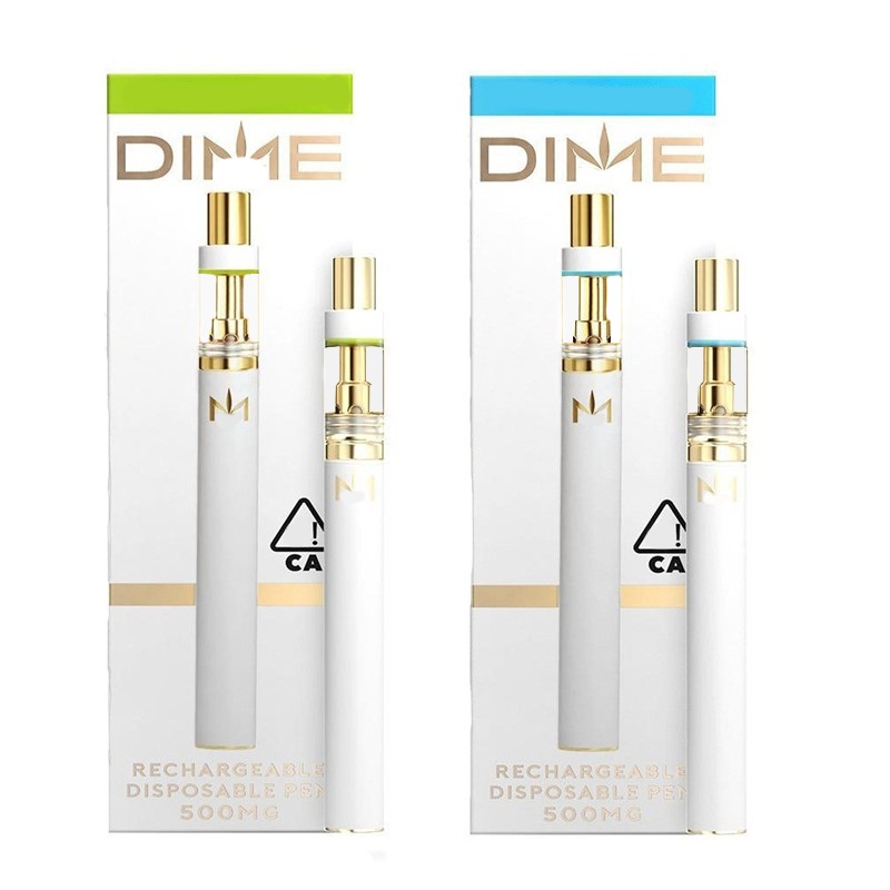

Dime Disposable Vape Kit Pen 350mAh Battery Ceramic Coil 0.5ml Cartridges Atomizer Thick Oil Tank Vaporizer With Bottom USB Recharge