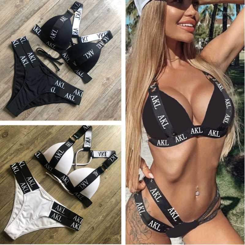 

Push Up Bikinis 2020 Swimsuits Black Swimwear Women Sexy Bathing Suit Women Solid Beach Wear Biquini Bikini Set Bathers1