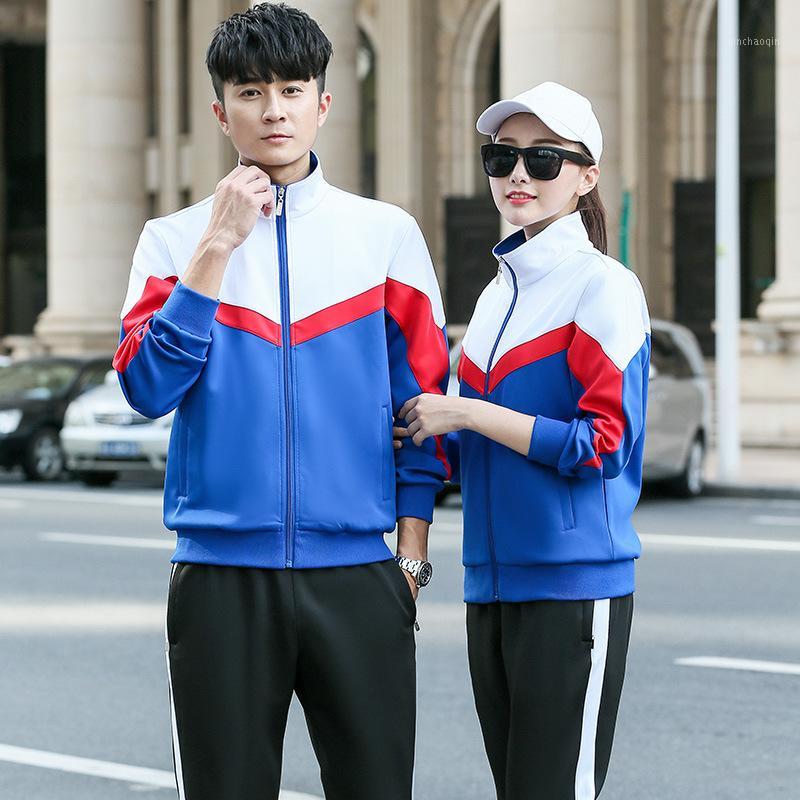 

Autumn Women Men Sporting Suit Patchwork Zip Up Jacket Sweatshirt+pant Casual Jogger Running Workout Set Sportswear Tracksuits1, Orange