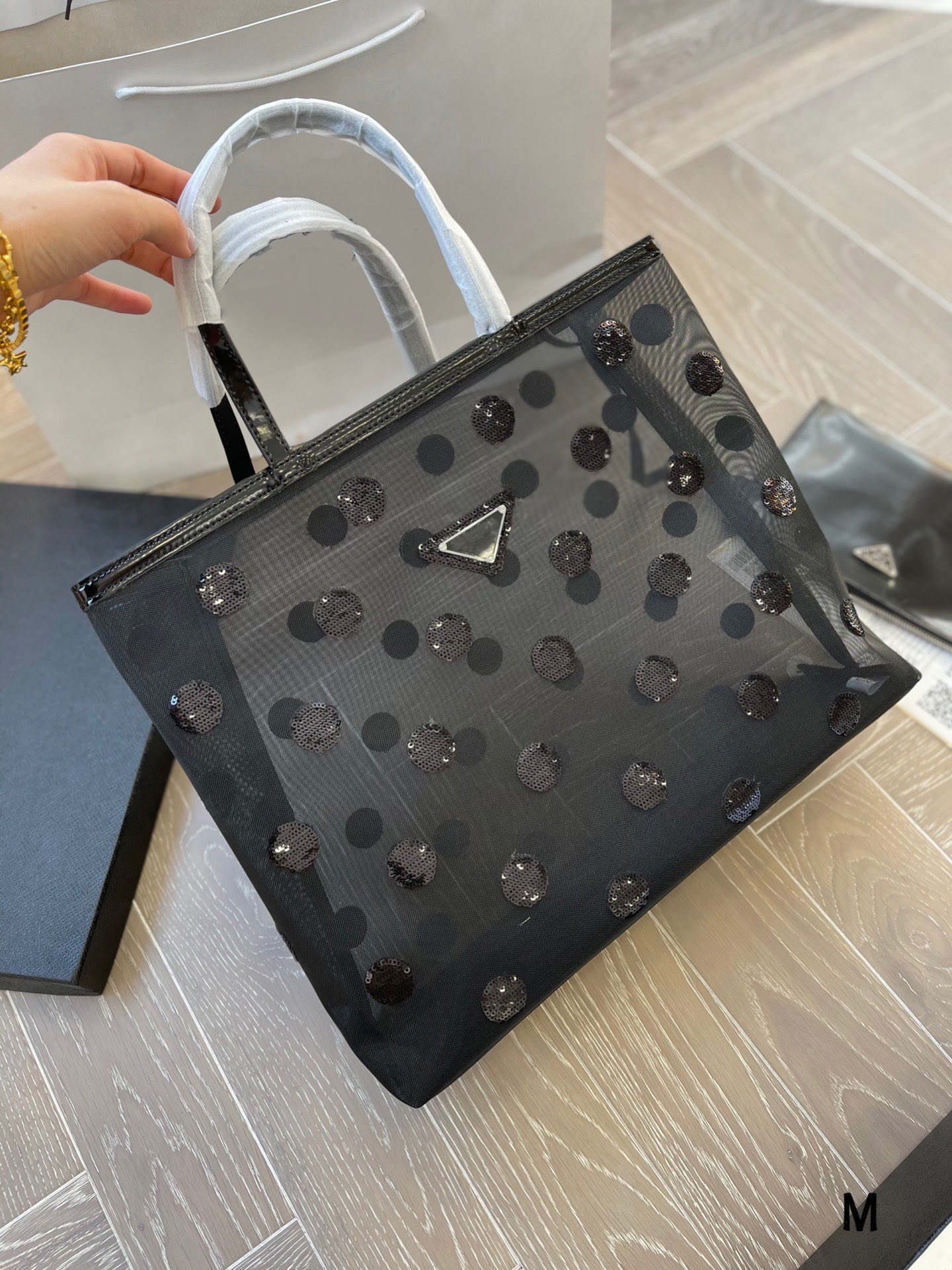 

polka dot pattern Designer Bags tote Luxurys women fashion black