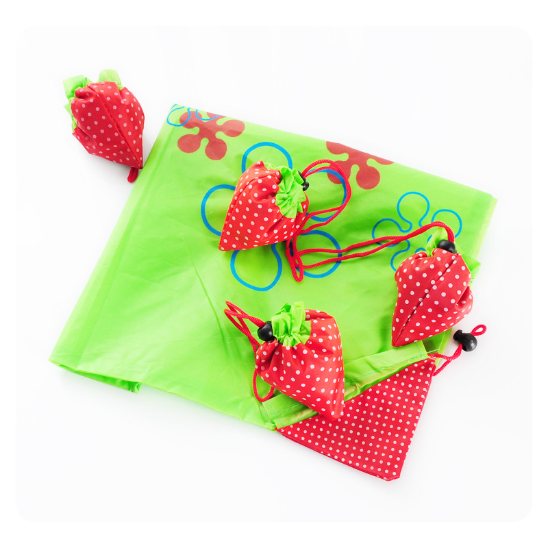 

Storage Handbag Strawberry Grapes Pineapple Foldable Shopping Bags Reusable Folding Grocery Nylon Large Bag Random Color LLS777