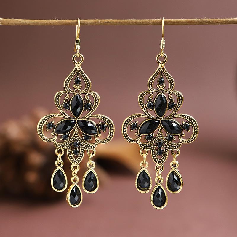

Ethnic Vintage Earrings 2020 Trend Bohemian Zinc Alloy Hollow Out Resin Flowers Women Earrings Boho Jewelry