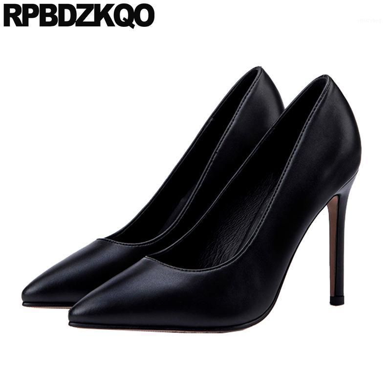 

pumps wine red black work shoes women leather thin big size extreme super 10 42 genuine 8cm high heels 12 44 ultra pointed toe1, Wine red 10cm