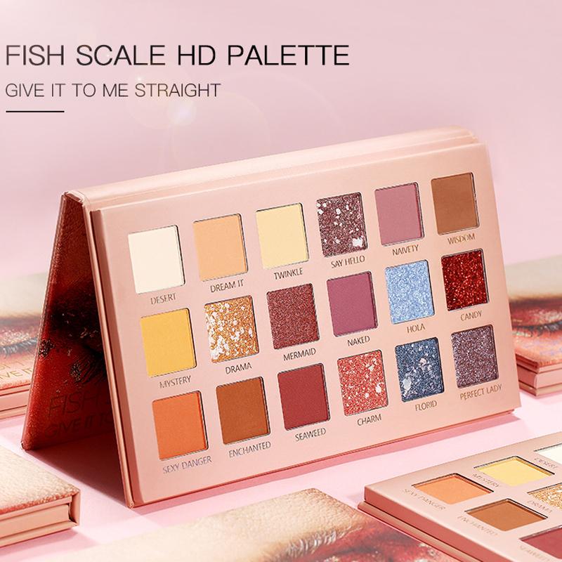 

Beauty Matte Eyeshadow Palette 18 Colorful Shadows PaleGlitter Highlighter Shimmer Make Up Pigment Eye Shadow Pallete, Style a