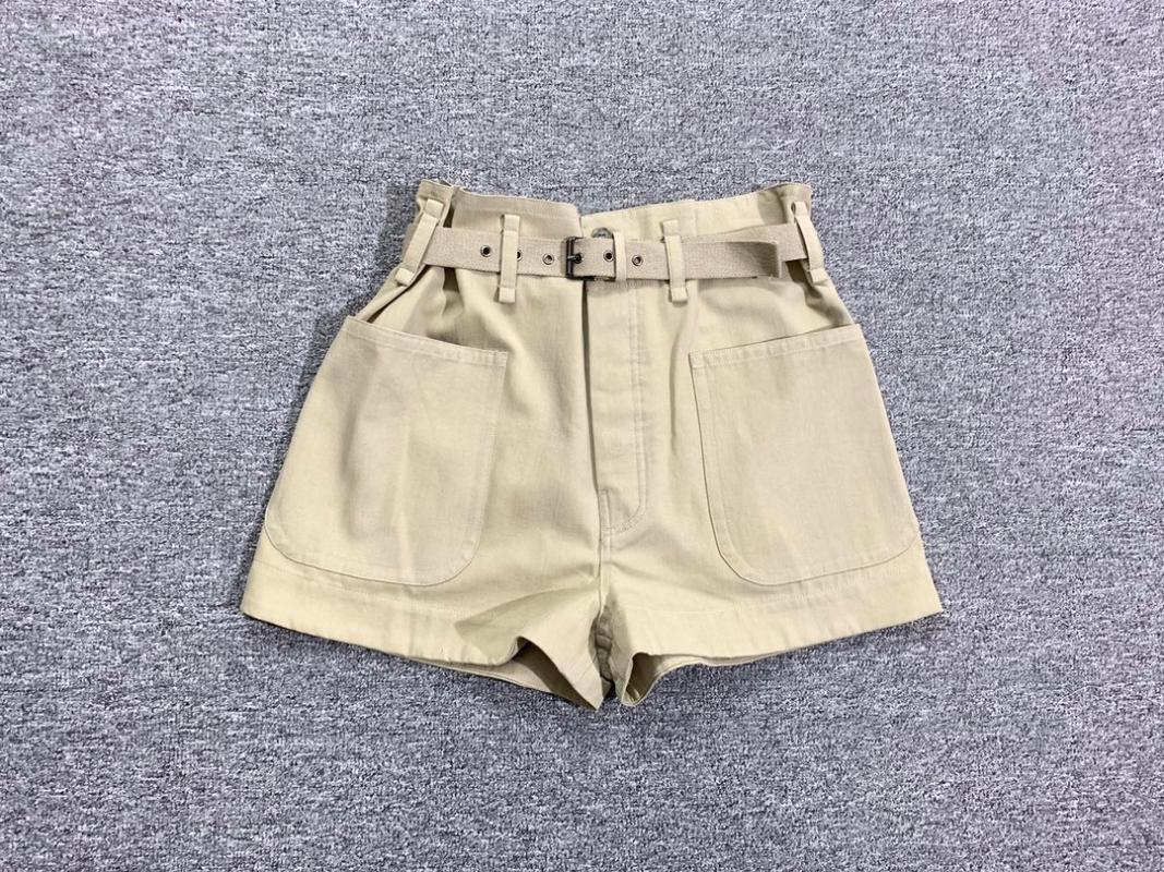 

Women Pants Khaki High Waist Cotton and Linen Casual Fashion Shorts