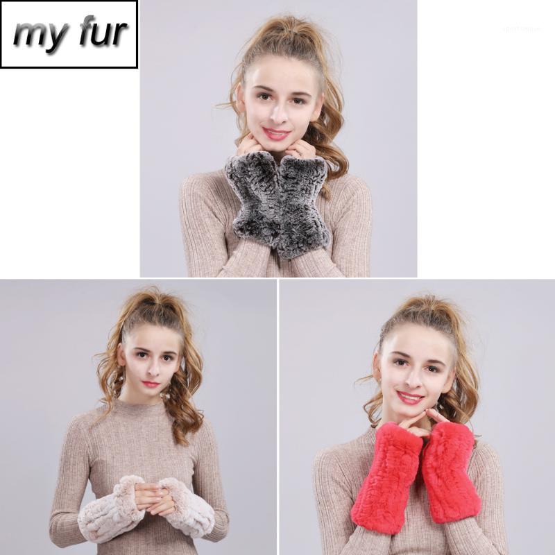 

2019 New Girl Natural Real Rex Fur Gloves Good Elastic Knitted Rex Fur Mittens Women Real Gloves1