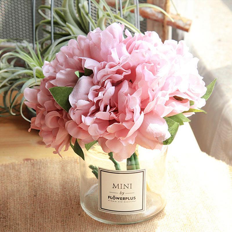 

Pink Peony Artificial White Silk Hydrangeas Artificial Flowers For Home Decoration Wedding Bouquet Fake Flower Party Centerpiece1, B05 purple
