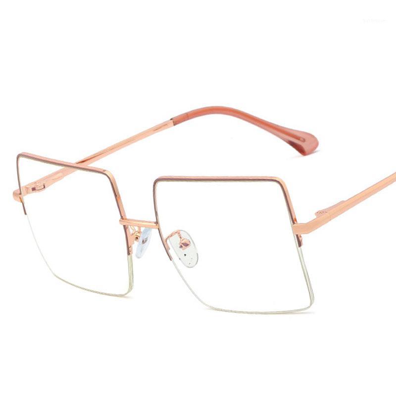 

Veshion Oversized Square Half Frame Ultralight Glasses Frames Men Women Optical Fashion Computer Glasses1