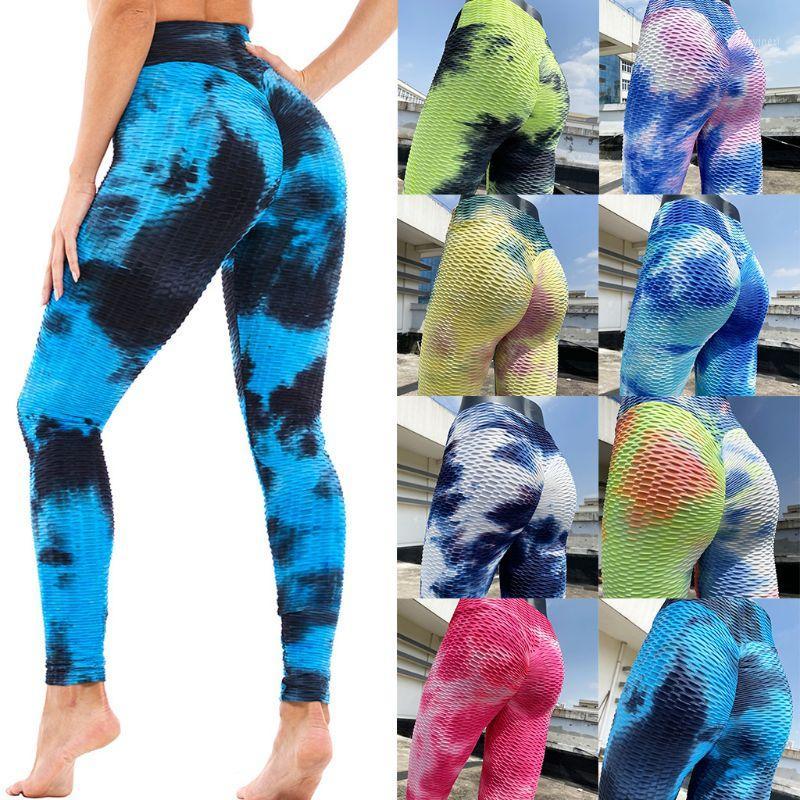 

Womens Neon Tie-Dye Ink Print Yoga Leggings Scrunch Ruched BuLifting Workout Sport Pants High Waisted Push Up Fitness Running1