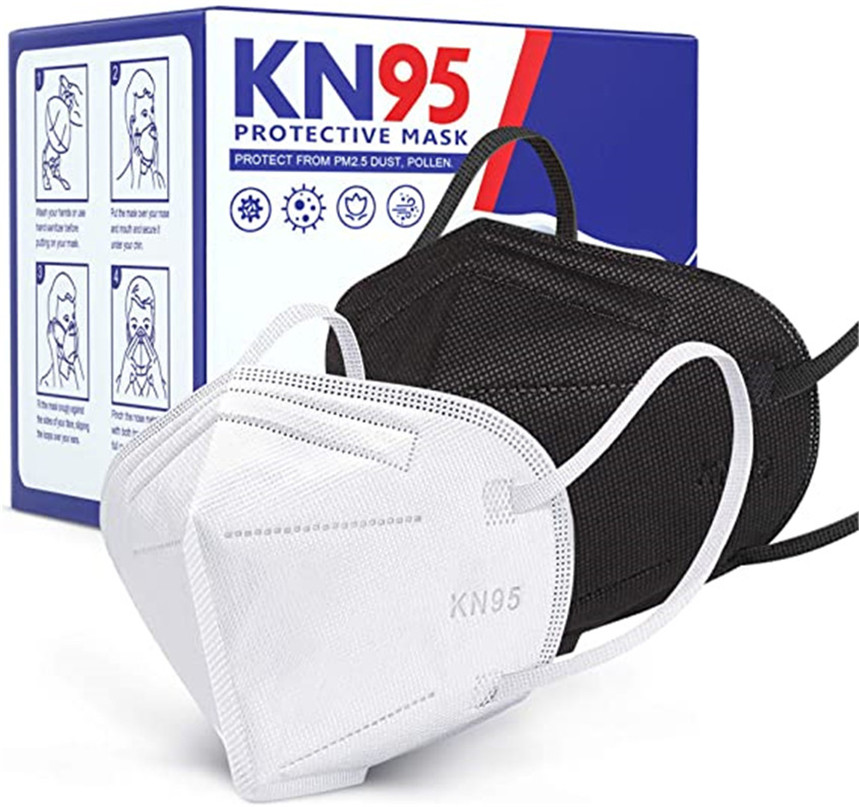 

US Warehouse KN95 Mask Factory 95% Filter Colorful Activated Carbon Breathing Respirator Valve 5 layer Designer Face Shield individual package