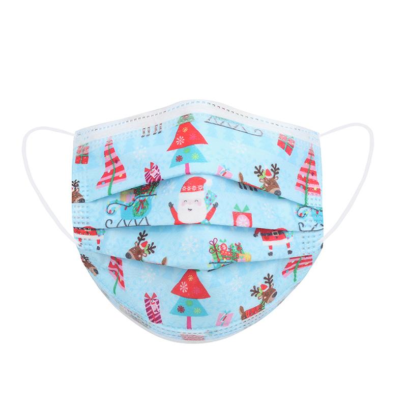 

Cartoon Masks for Christmas Children Halloween Adult Printing Three-layer Disposable Anti-dust Windproof Protective Mask