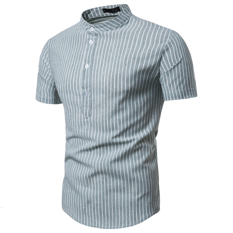 

2021 New Cotton Shirt Casual Short Sleeve Shirts Soft Comfort Slim Male Clothes Izht, Sky blue