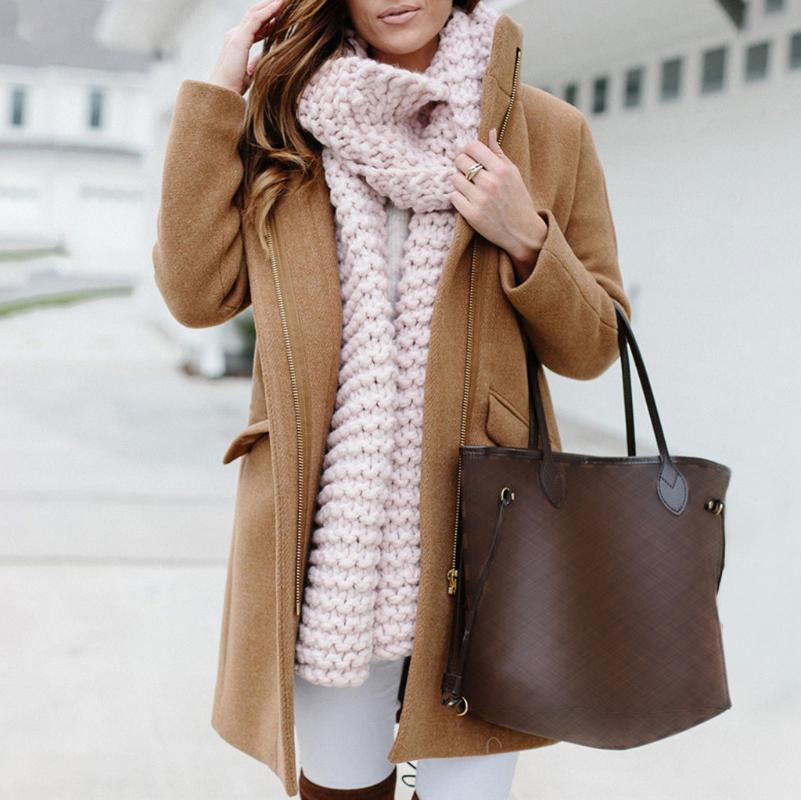 

Women Winter 2020 Coats Autumn And Winter Coat New Large Size Pink Wool Coat Thick Long Female Plus Size -xl#G30