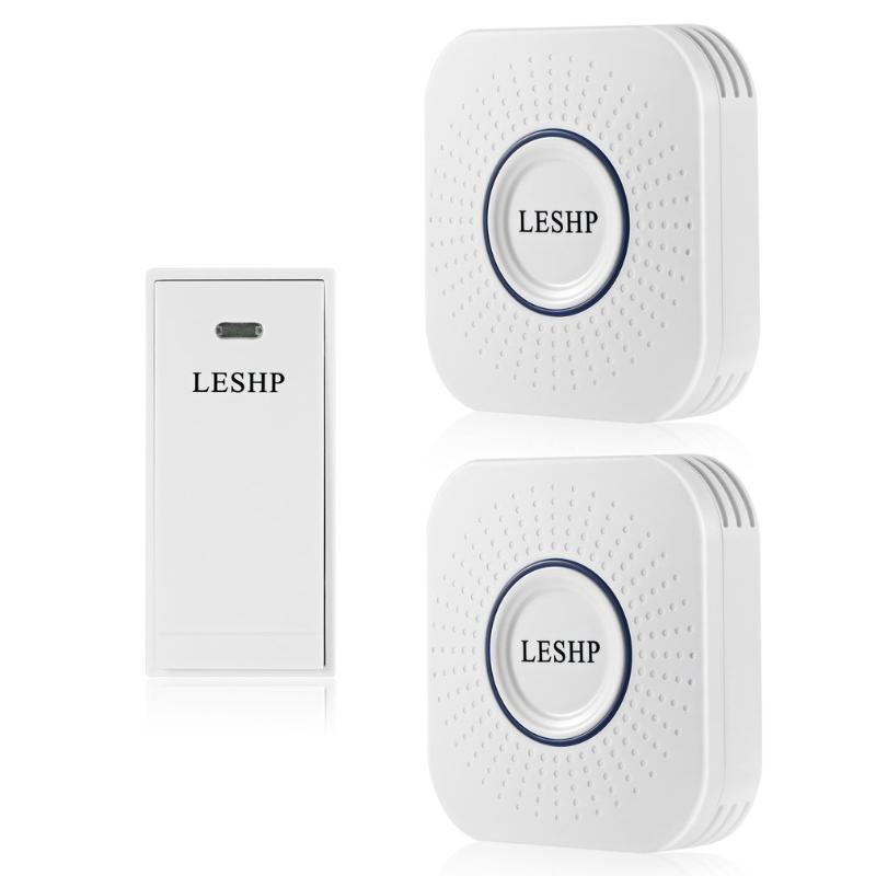 

LESHP Music Wireless Doorbell 150M Long-distance Remote Control Night Light 58 pieces Chord Music with 2 US Plug