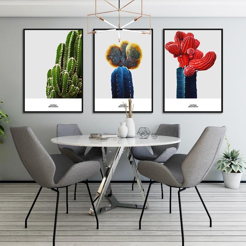 

Nordic Modern Style Colorful Cactus Fresh Plants Canvas Painting Posters And Prints Wall Pictures For Living Room Decoration1
