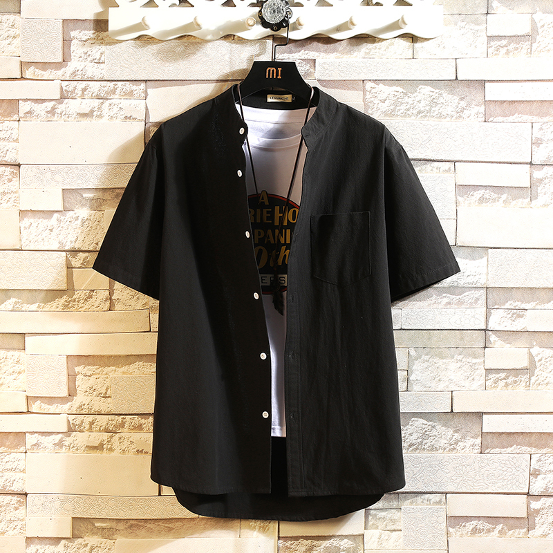 

New Classic Brand 2021 Summer Men's Linen Black Shirt Fashion Short Sleeve Casual Plus Oversize M-4xl 5xl B3sz, Hc20213 11