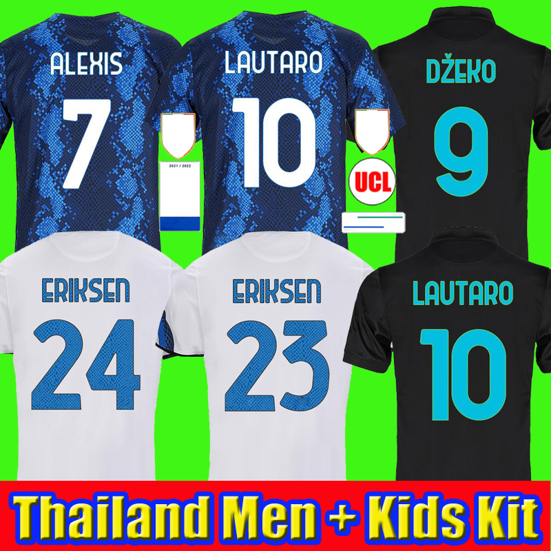 

2022 soccer jersey VIDAL BARELLA LAUTARO ERIKSEN ALEXIS IBRAHIMOVIC DZEKO CORREA BROZOVIC 21 22 football shirts 2021 uniforms men + kids kit away third black tops, 2122 home