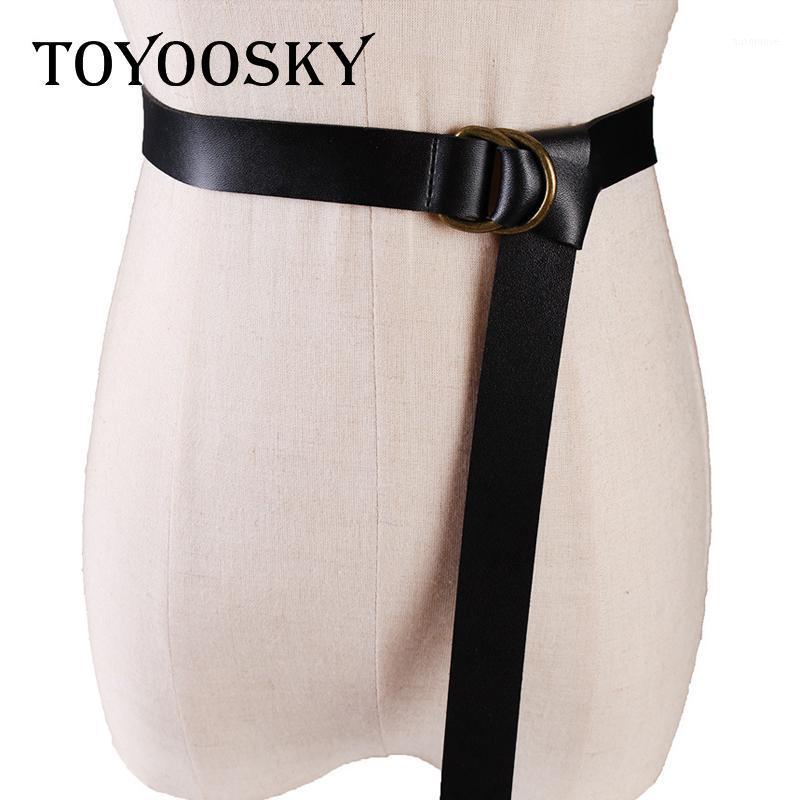 

2020 Fashion Women Belt For PU Leathe Casual Women Belt of High Quality Vintage Style Alloy Double Ring Buckle TOYOOSKY1, Black