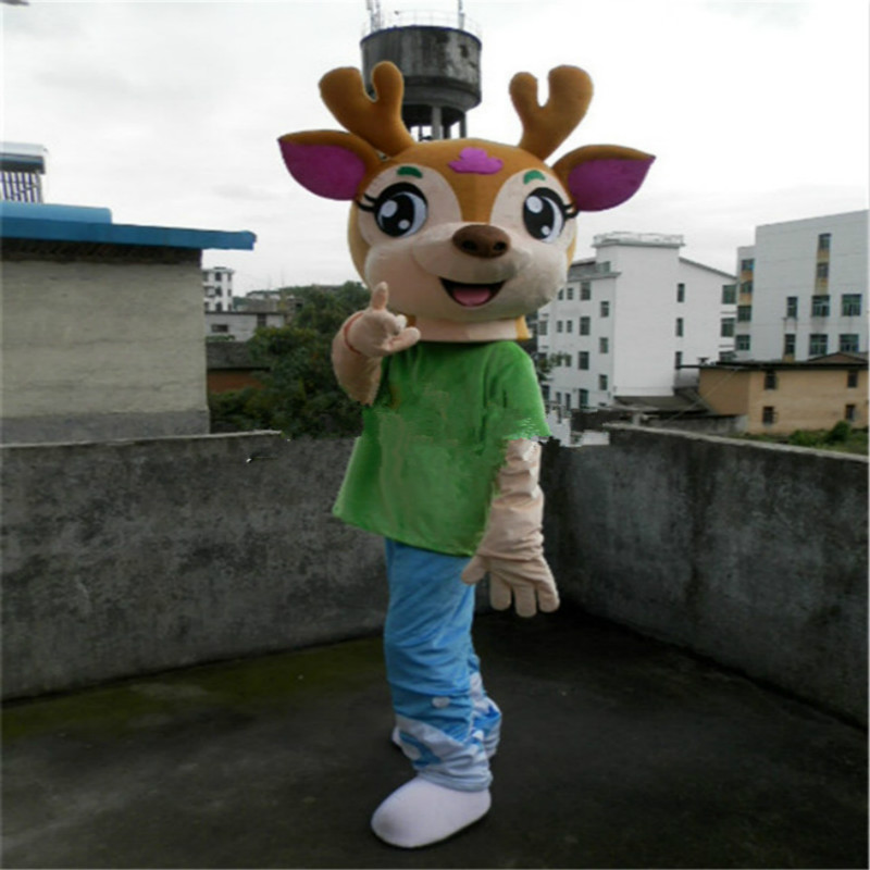Mascot Costumes Custom Made DeerCartoon Doll Clothing Cartoon Animal Plush Clothing Adult Sika Deer Outfits Carnival Halloween Xmas Easter A-image-747572914