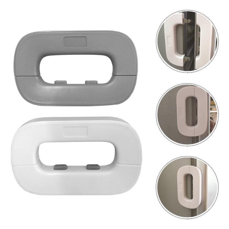 

1 Set 2Pcs Multipurpose Cabinet Locks Children Freezer Safety Locks (White Grey