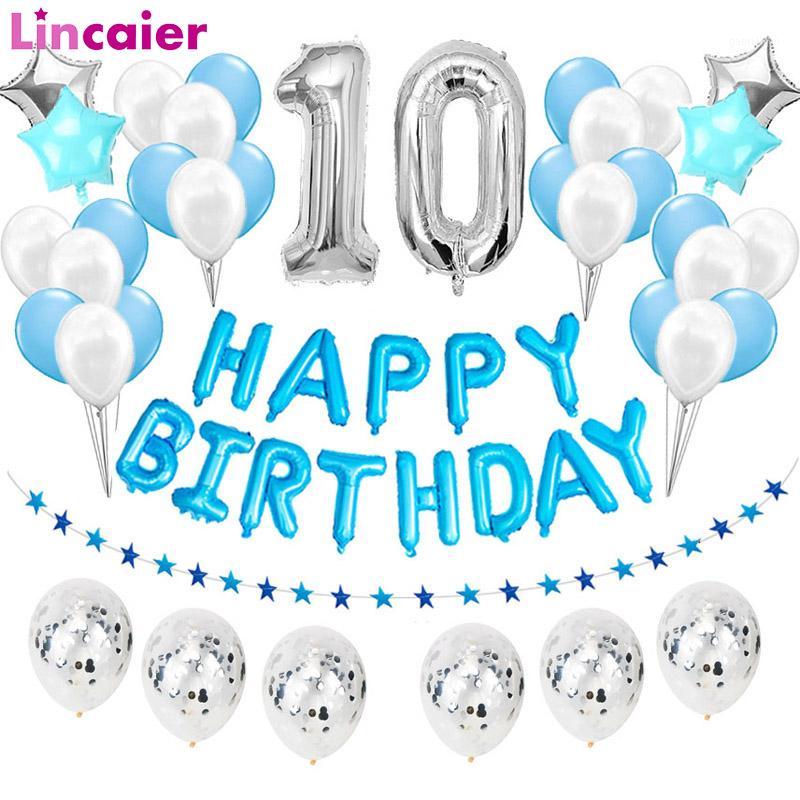 

38pcs Number 10 Foil Balloons 10 Years Old Happy Birthday Party Decorations Tenth 10th Boy Girl Supplies Ten Anniversary1