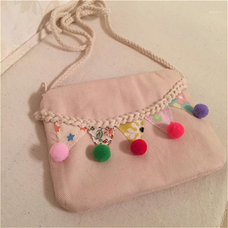 

Hot New Kids Pompon Coin Bags Girls Small Coin Purse Children's Cotton Wallet Money holder Key Mini Bag Pouch1, White