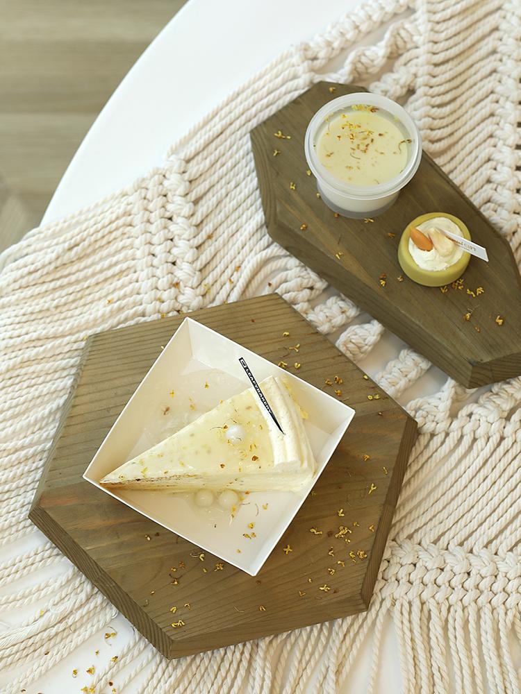 

Other Bakeware 1pcs Wood Home Decoration Coffee Trays Cake Stands Food Saucer