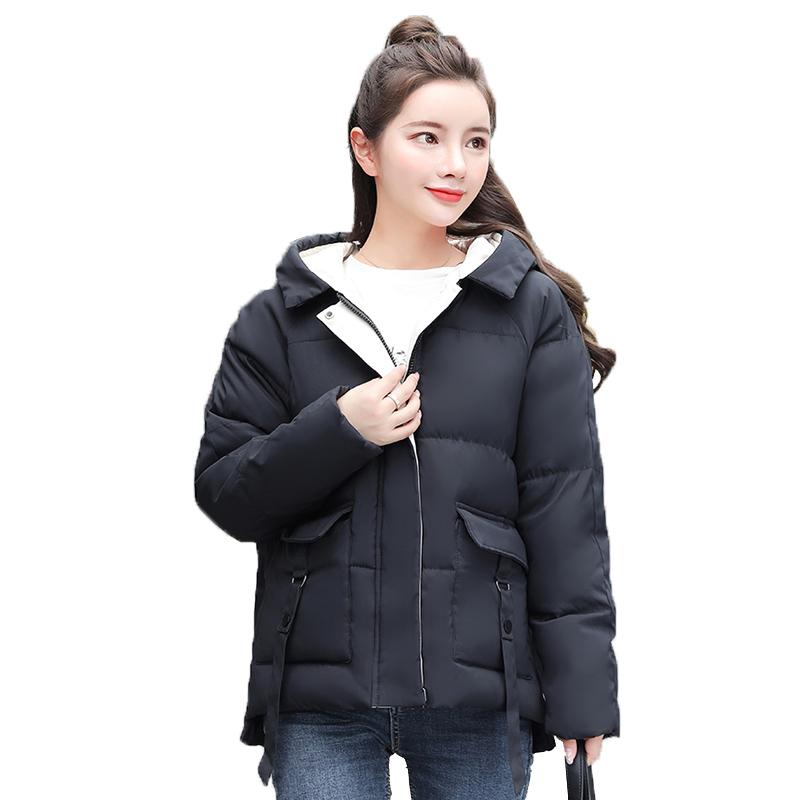 

Winter Women Hooded Down cotton short parkas zipper Slim warm jacket woman student Short Casual Long sleeve Cotton coat R303, Yellow