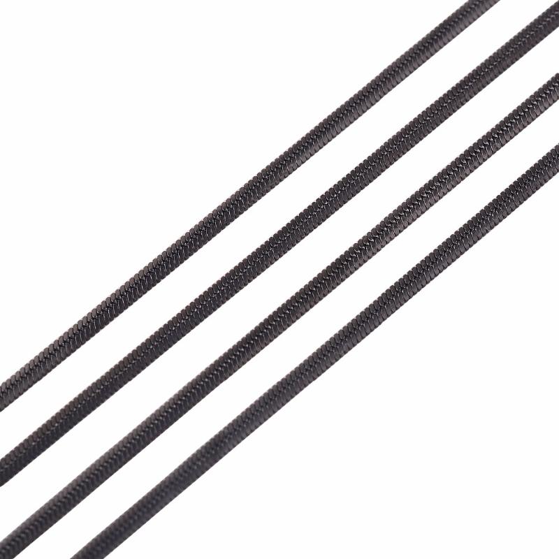 

Fashion Width 2mm Women and Men Flat Chain 316L Stainless Steel Necklace For High Quality Black Color Chain Jewelry