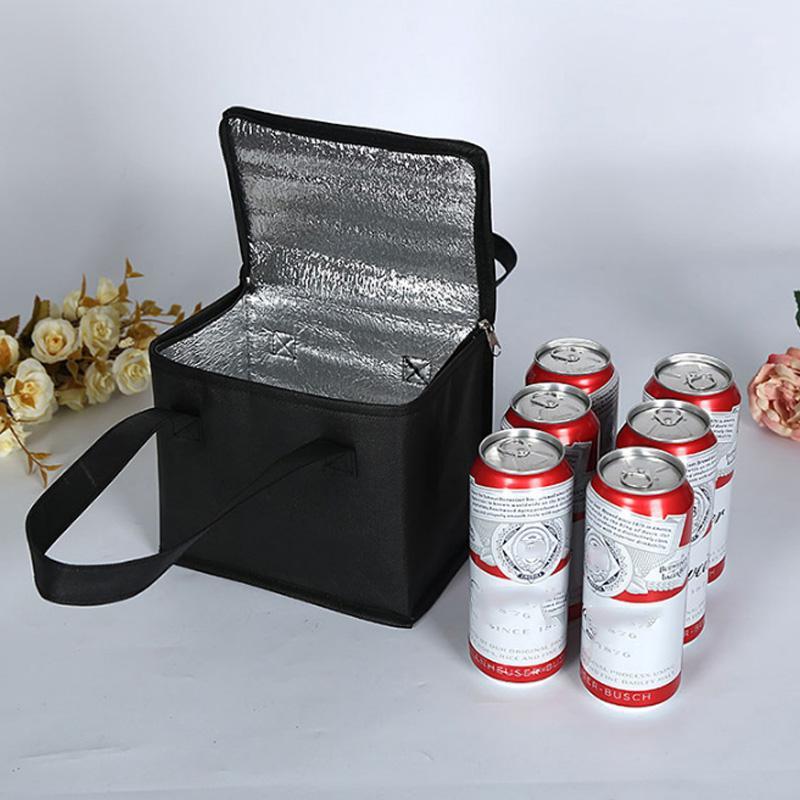 

NEW Lunch Cooler Bag Insulation Folding Picnic Portable Ice Pack Thermal Bag Delivery Drink Carrier Insulated1, Black 22x14x17cm