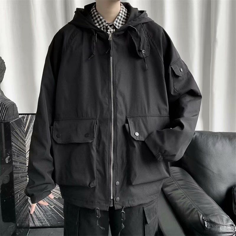 

Jackets 2021 Men's Spring New Non-pocket Iron Jacket Youth Clothing Y75A, Black