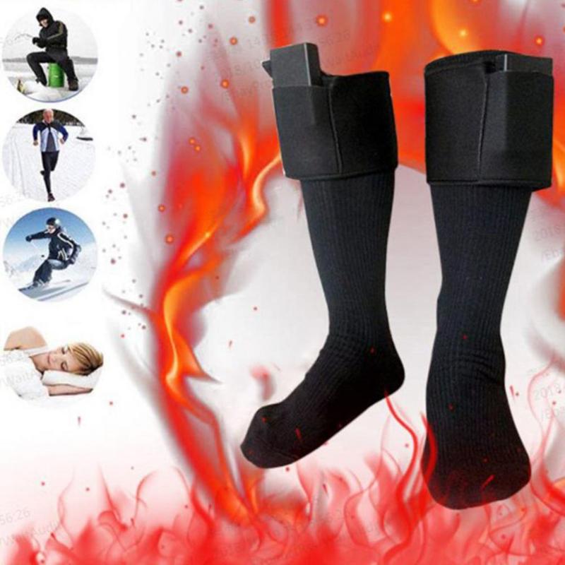

Winter Electric Heated Socks Warm Outdoor Cycling Skiing Sports Men Women Comfortable Thermal Socks (Does not contain batteries, Black