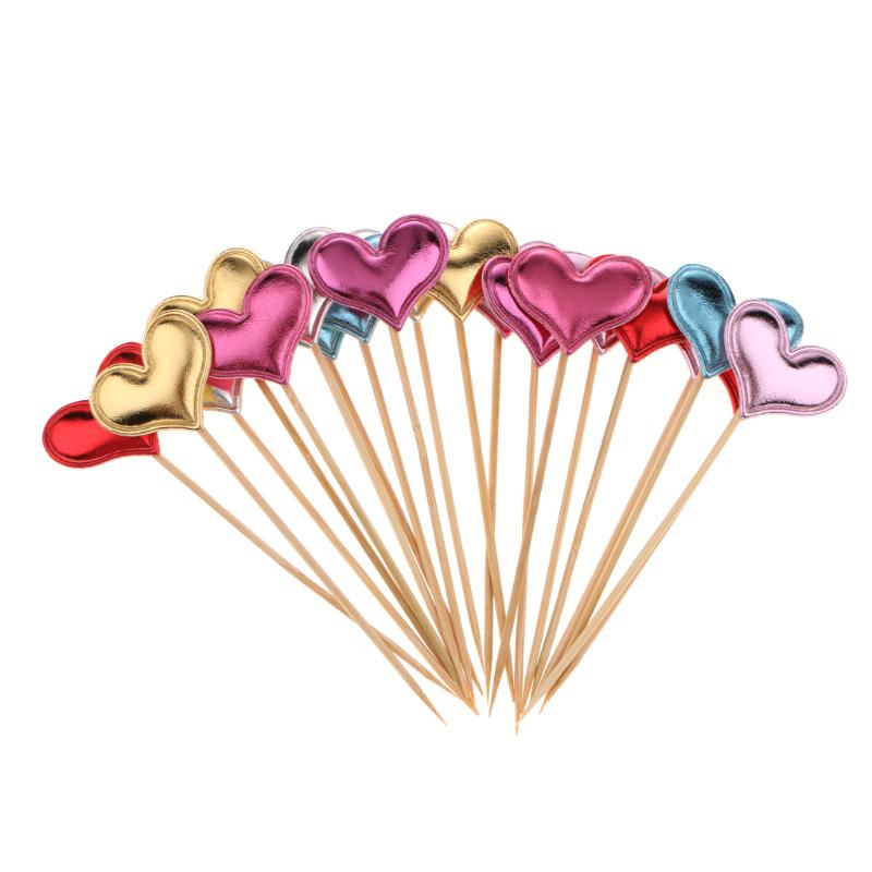 

20 Pieces Heart Cupcake Pick Birthday Toppers Toothpick for Baby Shower Festival Party Event Cake DIY Supplies
