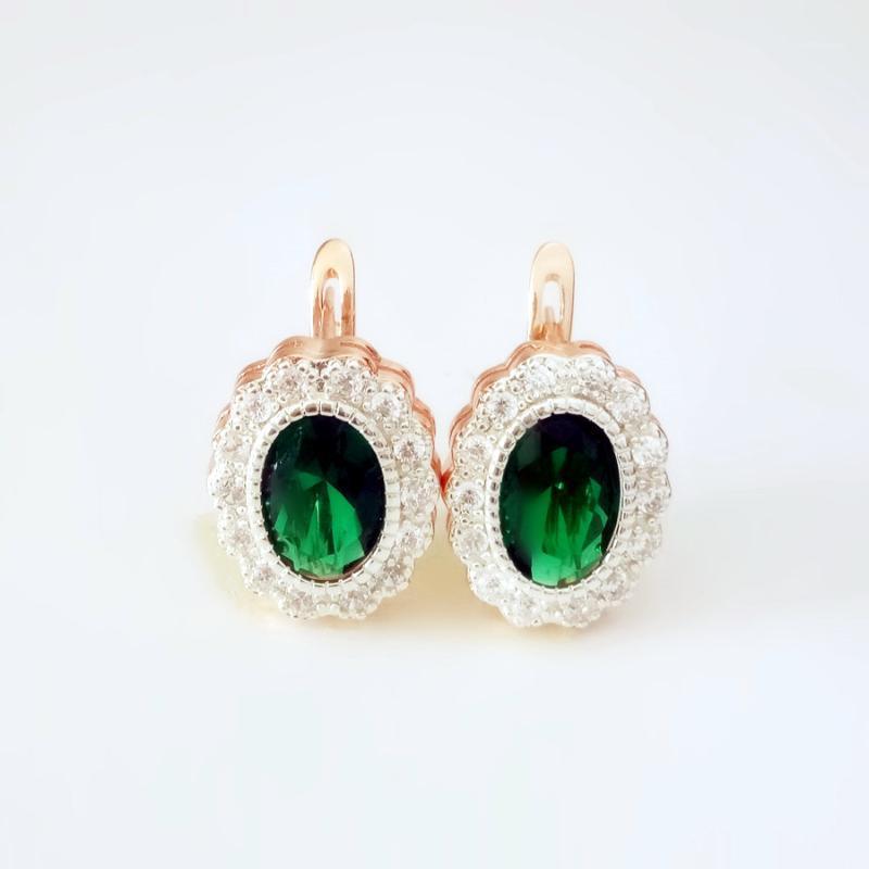 

Round Crystal Earrings New Fashion Lady Earring Trendy 585 Gold Color Jewelry Luxury Green Stone Women Drop Earrings1