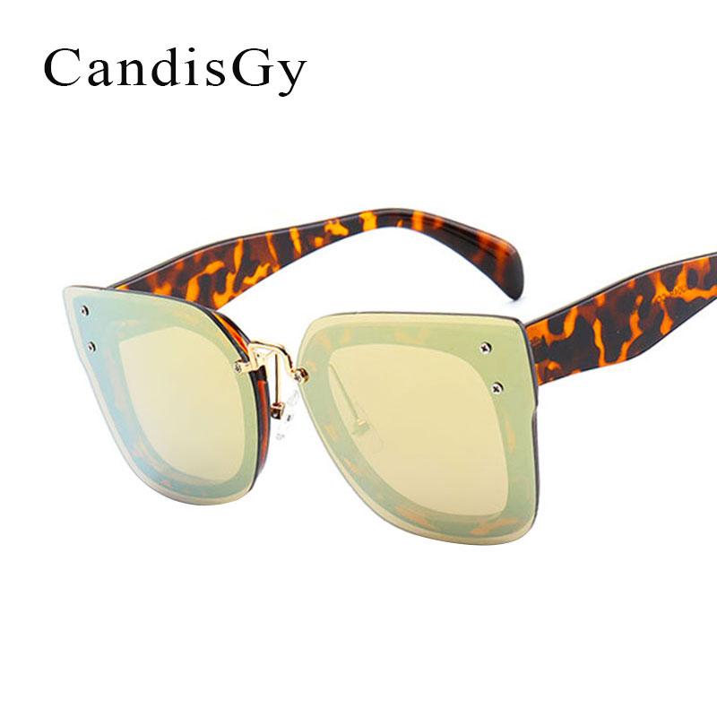

Fashion Women Brand Designer Cateye Flat Sunglasses Female Rimless Plastic Temple Cat Eye Sun Glasses UV400