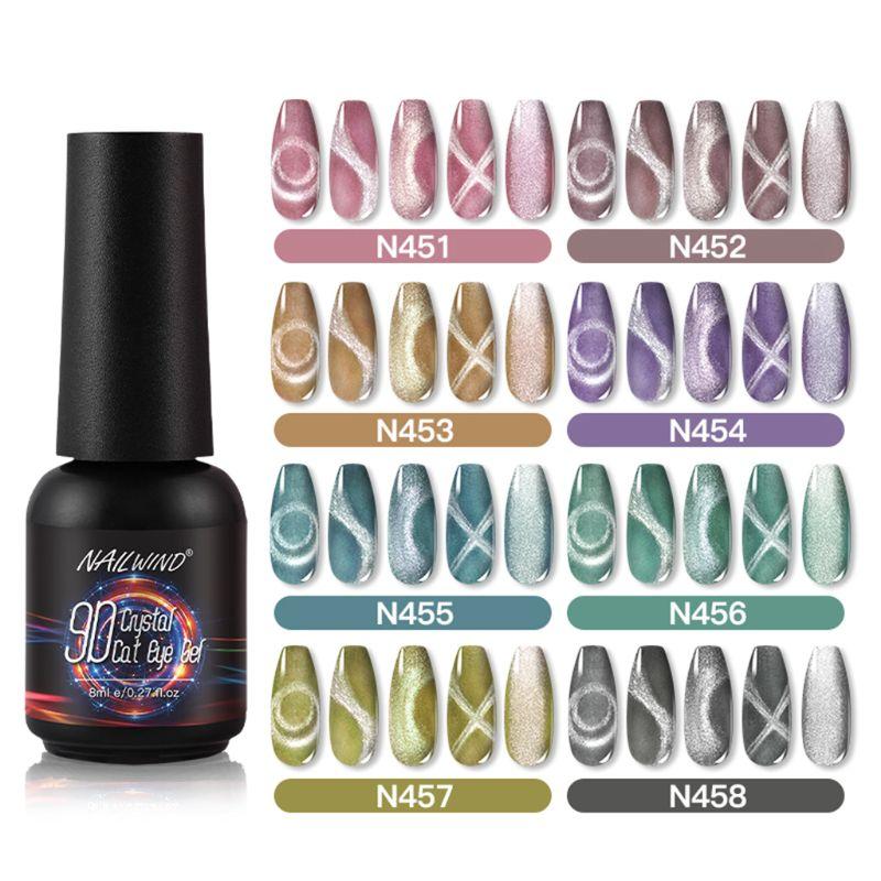 

2020 New 9D Crystal Cat Eye Gel Nail Polish for Manicure Base Top Coat Soak Off UV LED, N457