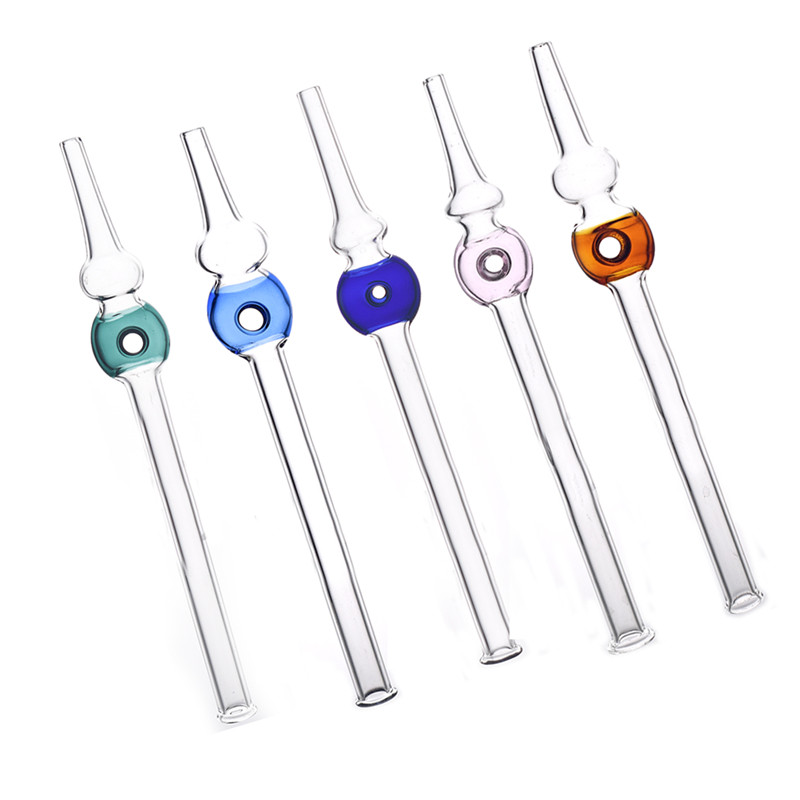 

Colorful 20cm Length Glass Hand Straw Dab Pipes Rig Stick Straight Tube glass Filter Tips Pipe hand oil burner pipe