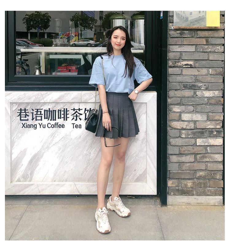 

100% Cotton 2021 Spring and Summer New Women T-shirt Loose and Versatile Round Neck Short Sleeve Printing Multicolor T-shirt, Black