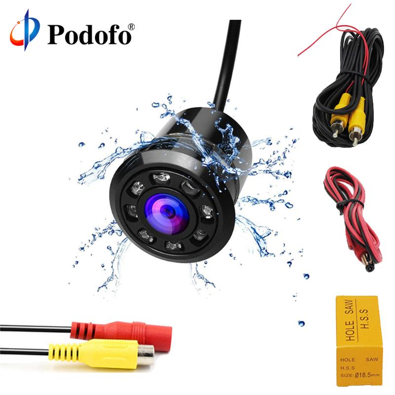 

Podofo Full HD CCD Cam Waterproof Car Rear View Backup Camera 170 Degree With 8 LEDs Car Rearview Parking Camera Night Vision