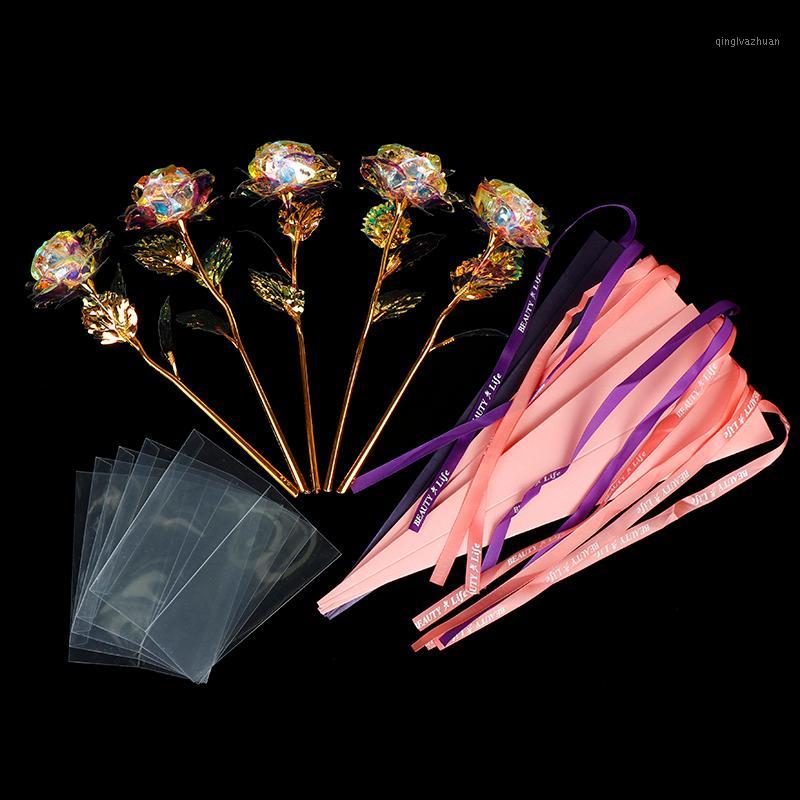 

Valentine's Day Creative Gift 24K Foil Plated Rose Gold Rose Lasts Forever Love Wedding Decor Lover Drop Shipping1, Random color 1pc